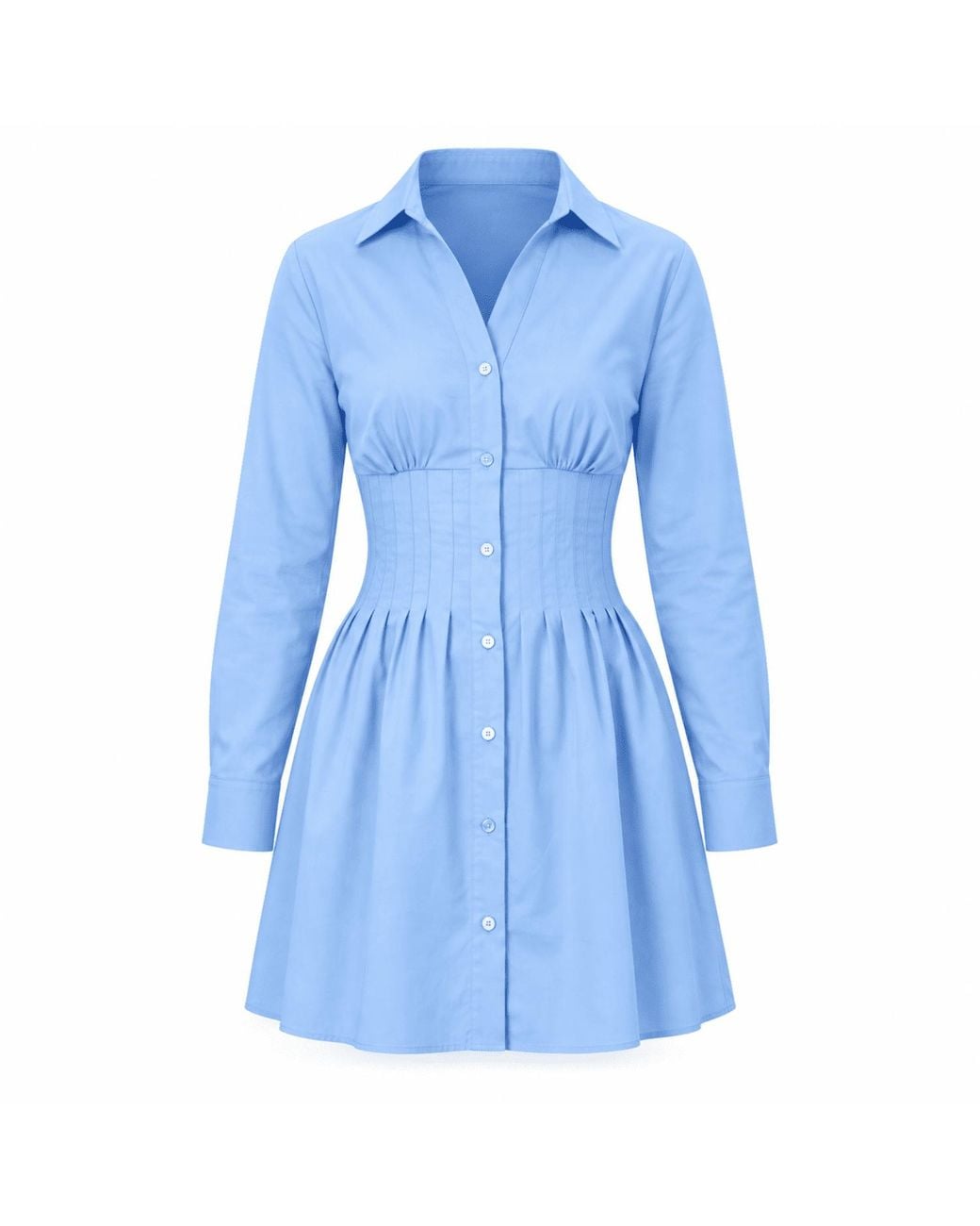 Exquise Blue Christine Fitted Mini Dress With Metal Buttons