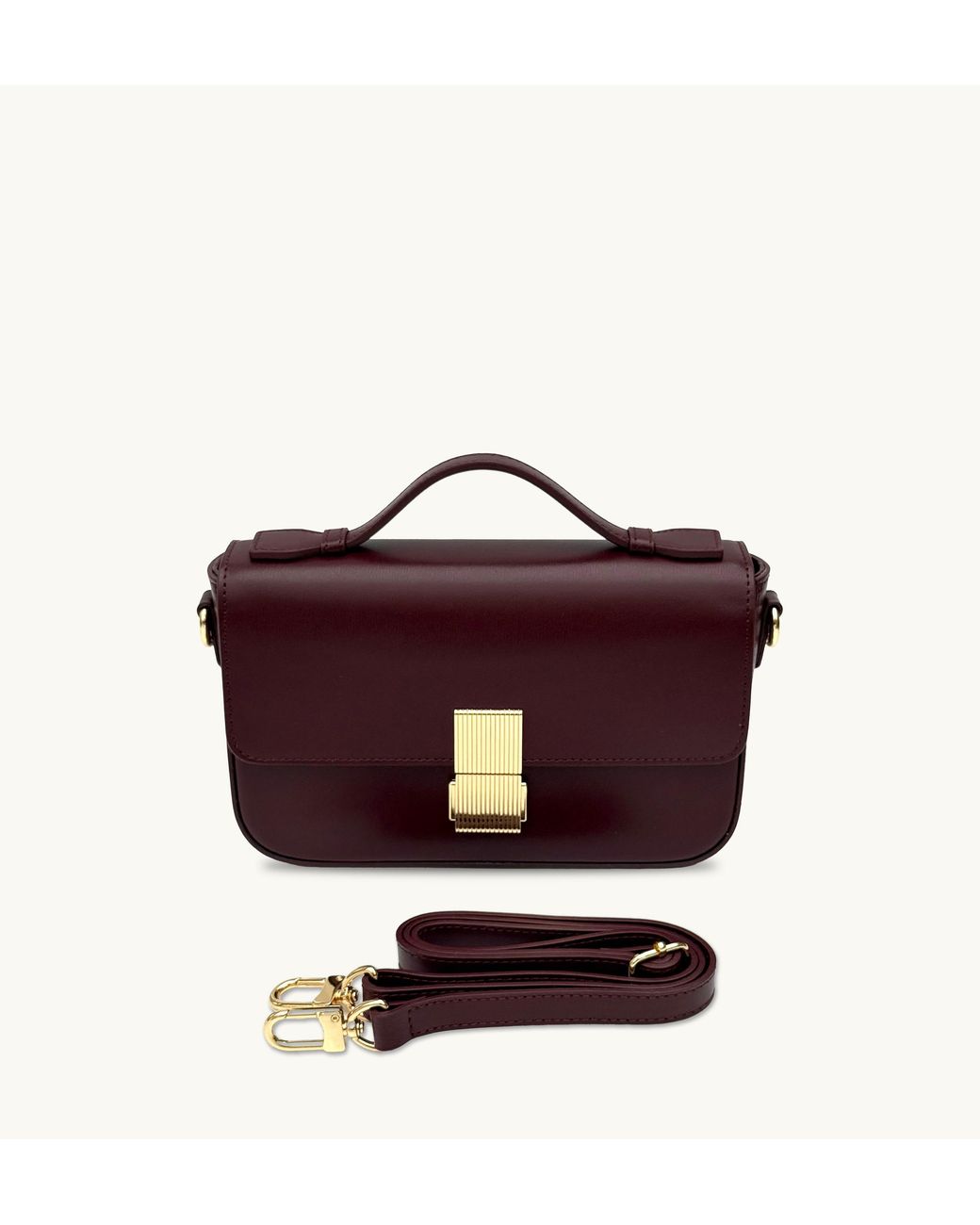 Apatchy London Purple The Flora Burgundy Leather Bag