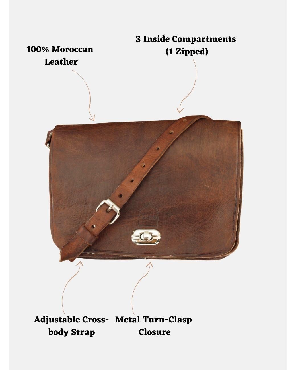 Berber Leather Brown The Kenitra Cross-Body Bag