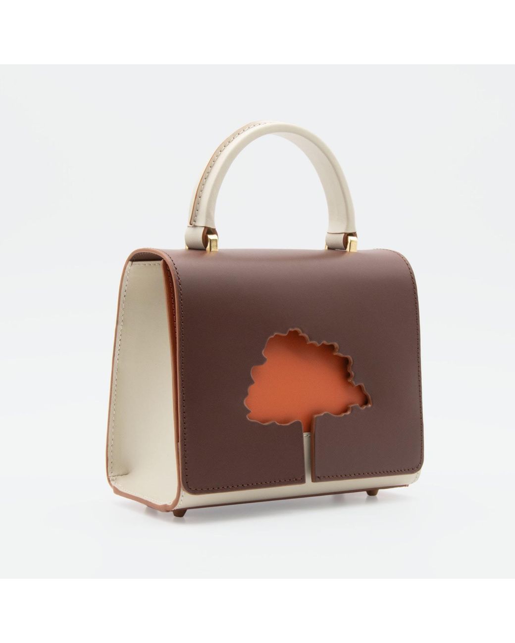 Absurde Brown One Way Small Leather Shoulder Bag