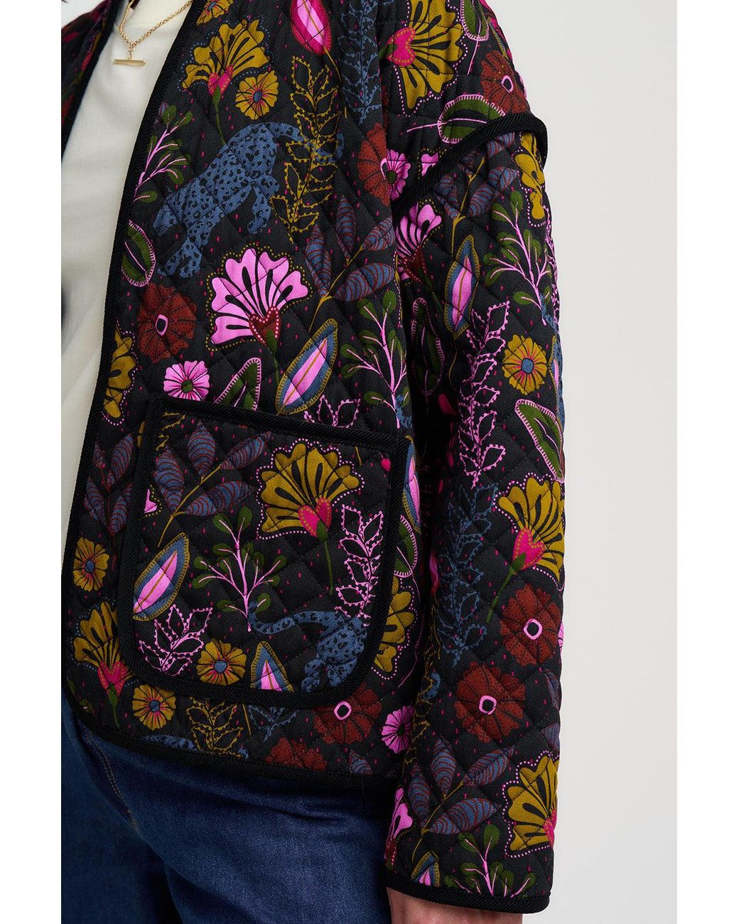 Sugarhill Black Elowen Quilted Jacket Jungle