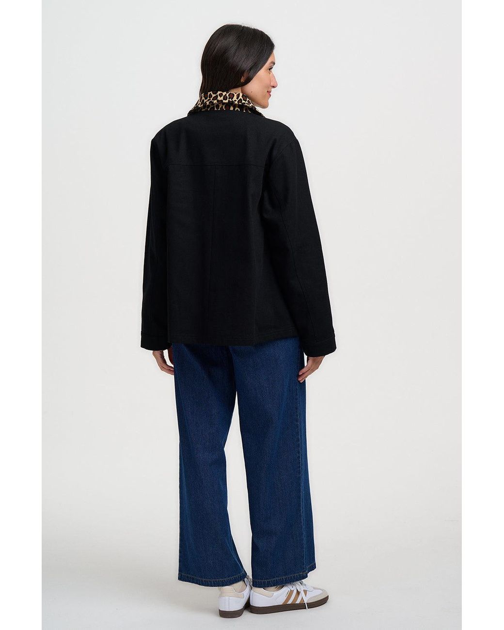 Sugarhill Black Raye Barn Jacket Leopard