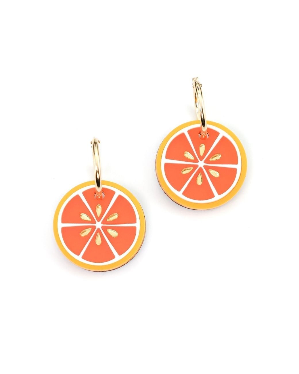 By Chavelli Orange Blood Dangly Hoop Earrings