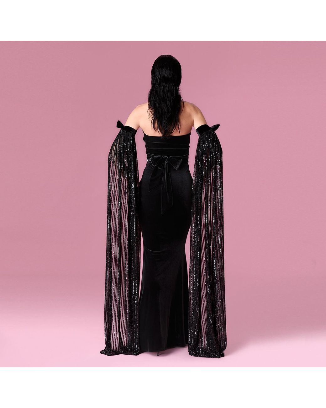 Nur Karaata Black Daisy Gown