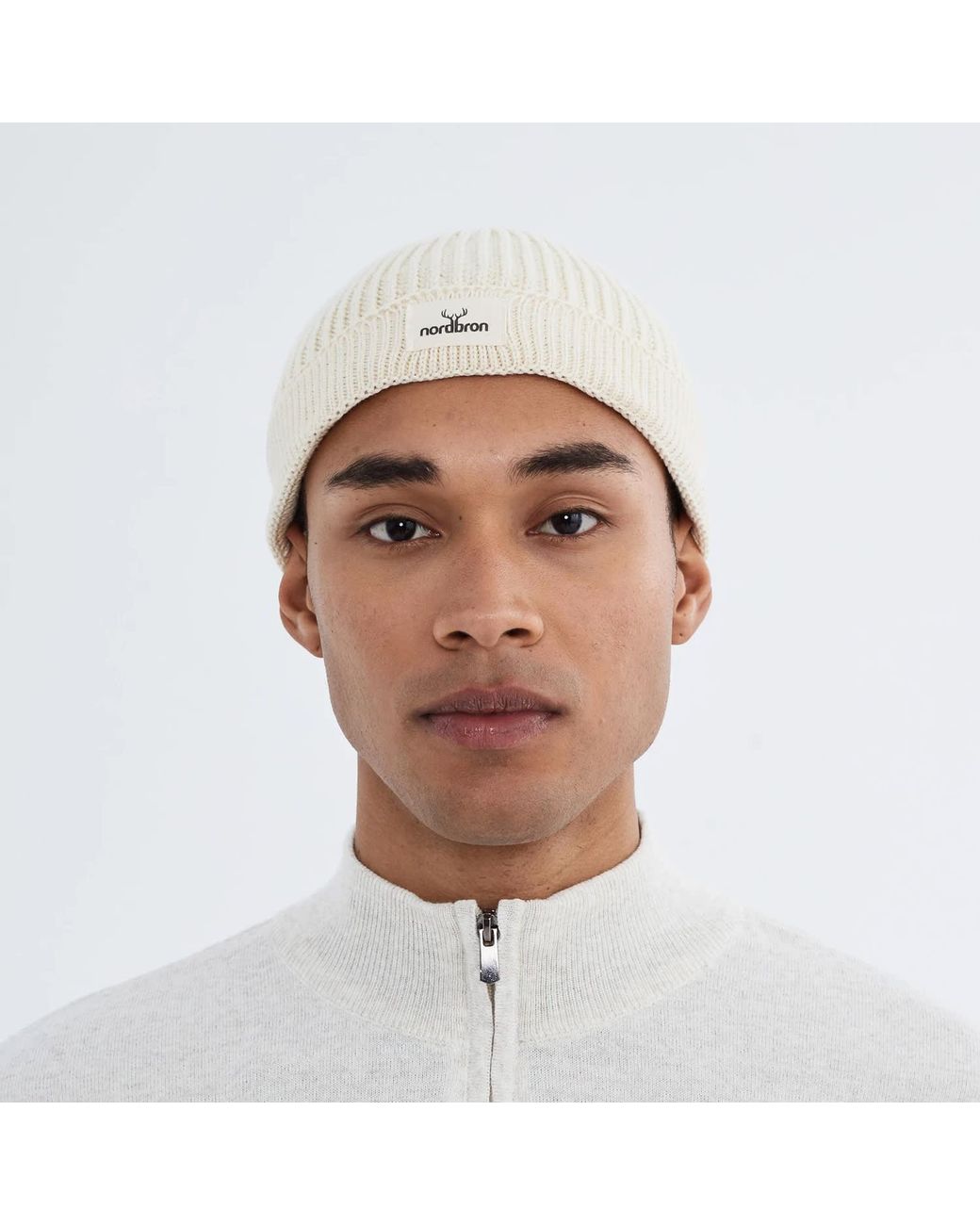 Norbron Natural Cuat Cream Beanie for men