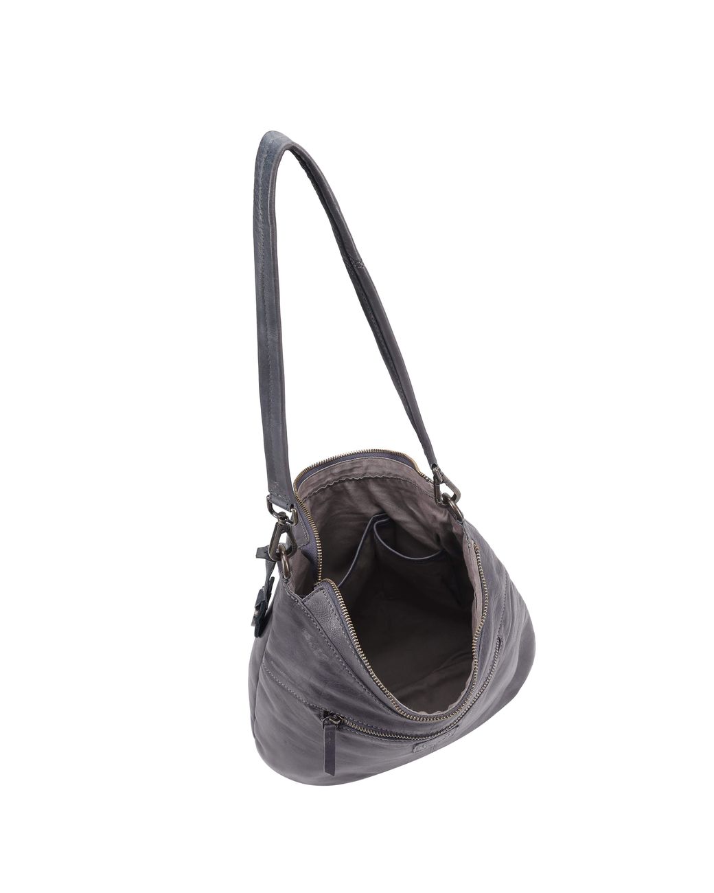 Lloyd Baker Gray Lilaia Leather Hobo/ Shoulder Bag