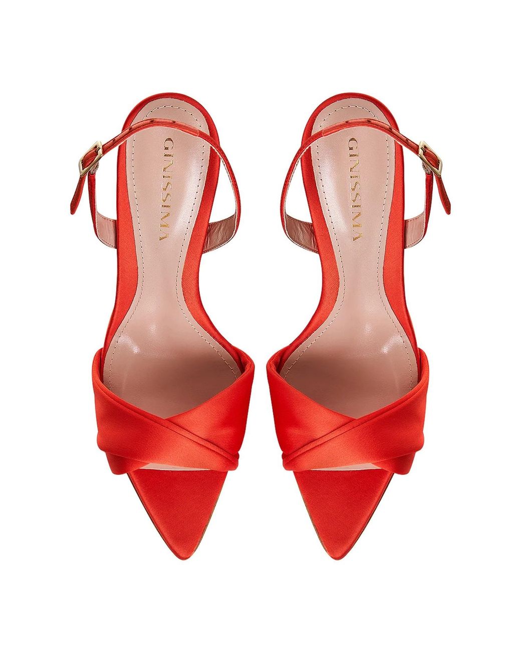 Ginissima Red Chloe Satin Sandals