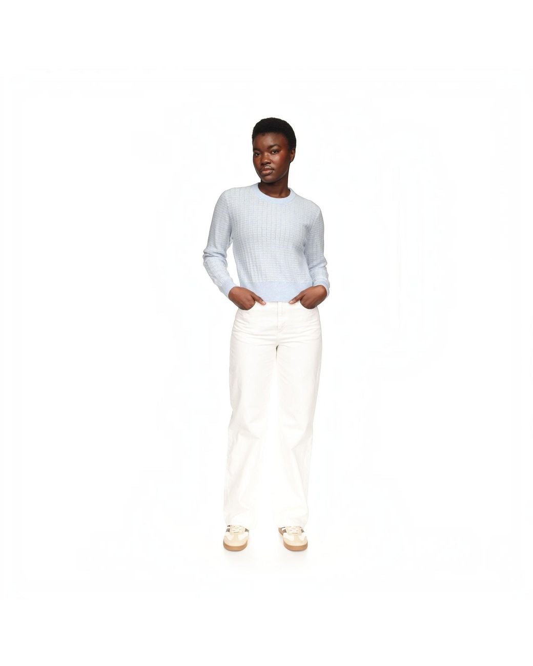 Brodie Cashmere Blue Ethereal Stitch Crew