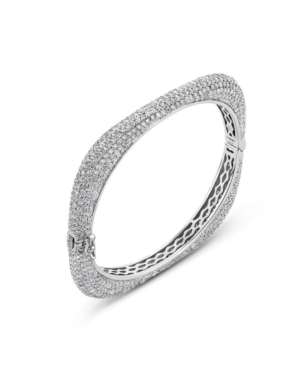 SALLY SKOUFIS Metallic Behold Bangle With Made Diamonds