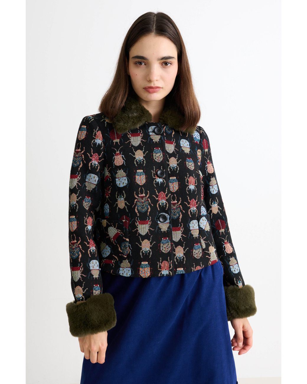 Louche Black Kent Beetlejuice Cropped Jacket