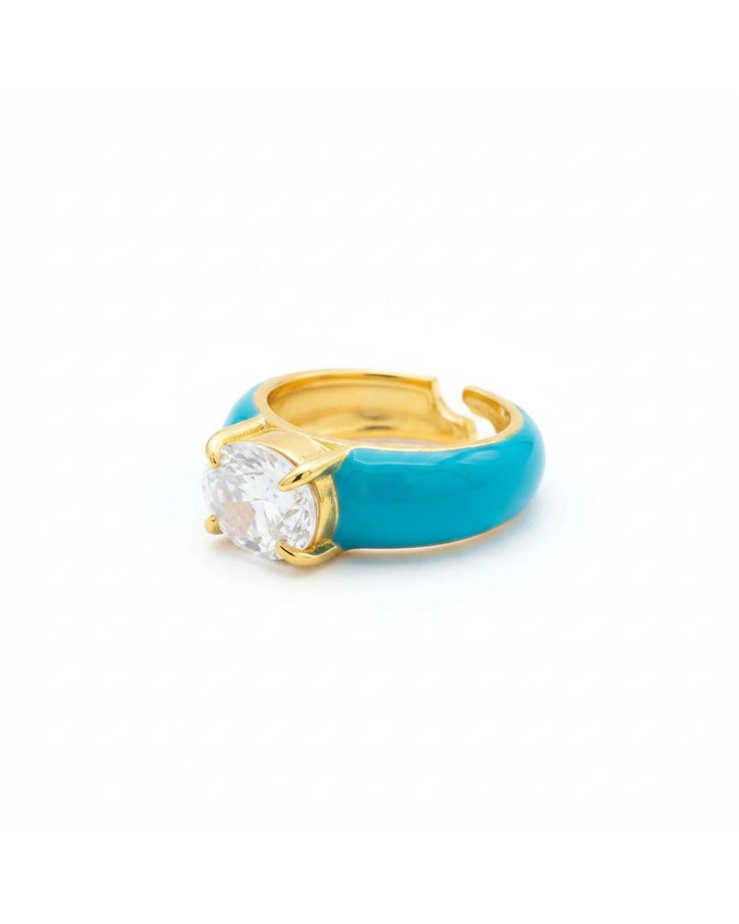 By Virgo Blue Aqua Cocktail Ring