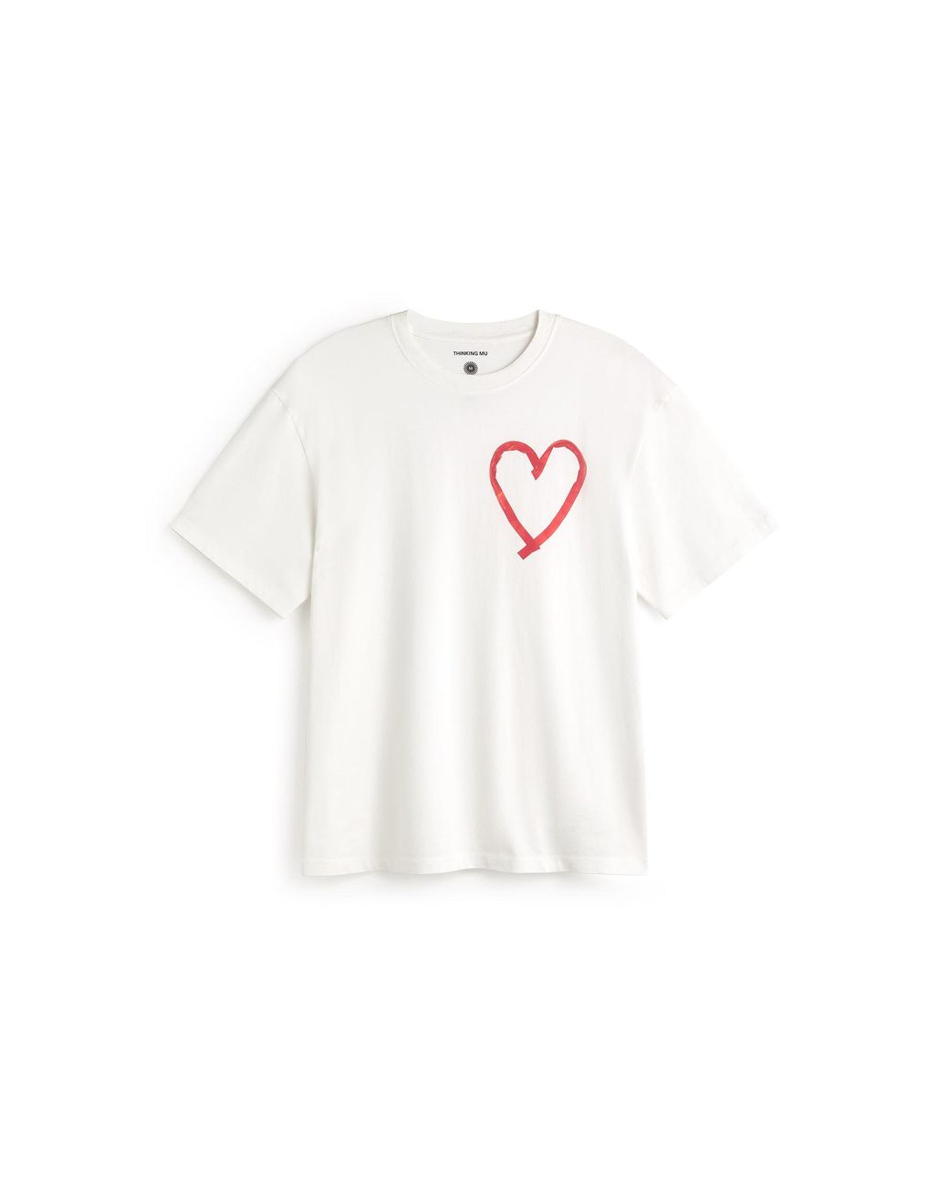 Thinking Mu White Heart Tape Aaron T-Shirt for men