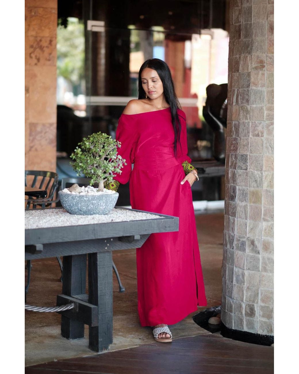 Yomisma Pink Viva Chiapas Embroidered Kaftan — Artisanal Handcrafted Resort Dress With, & Embroidery