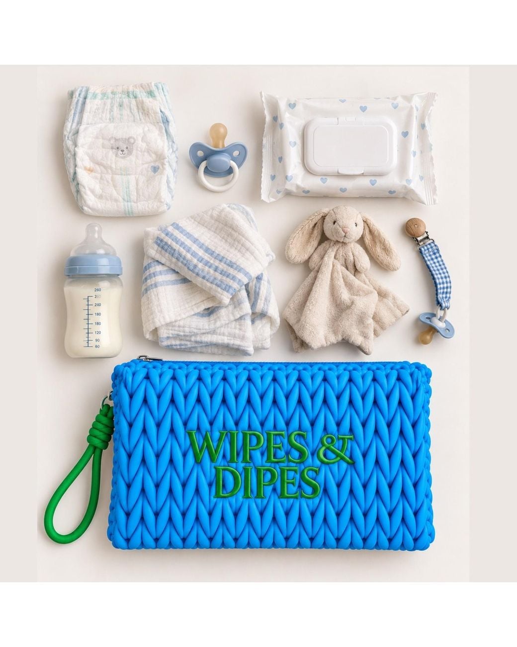 Lilly Loves Blue Wipes & Dipes Cosmetic Bag