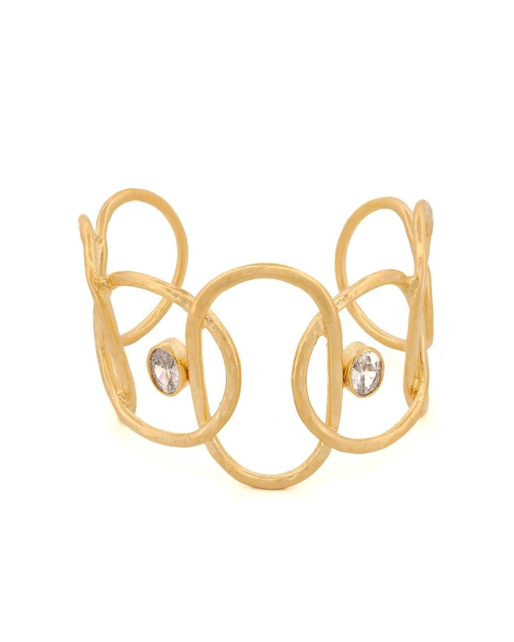 Ebru Jewelry Metallic Diamond Chunky Cuff Bracelet