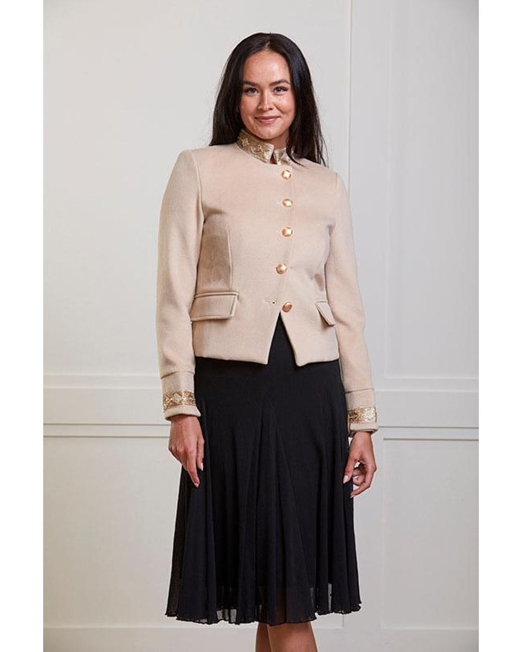 Guinea London White Neutrals Cream Military Style Blazer