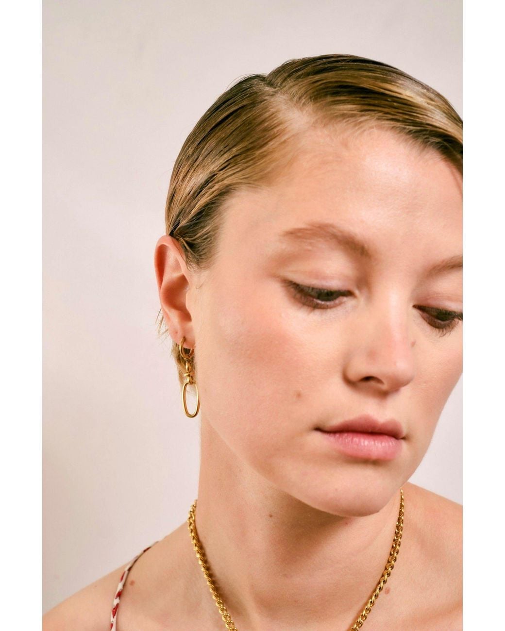 Isolated Jewellery Metallic Multi Link Earrings