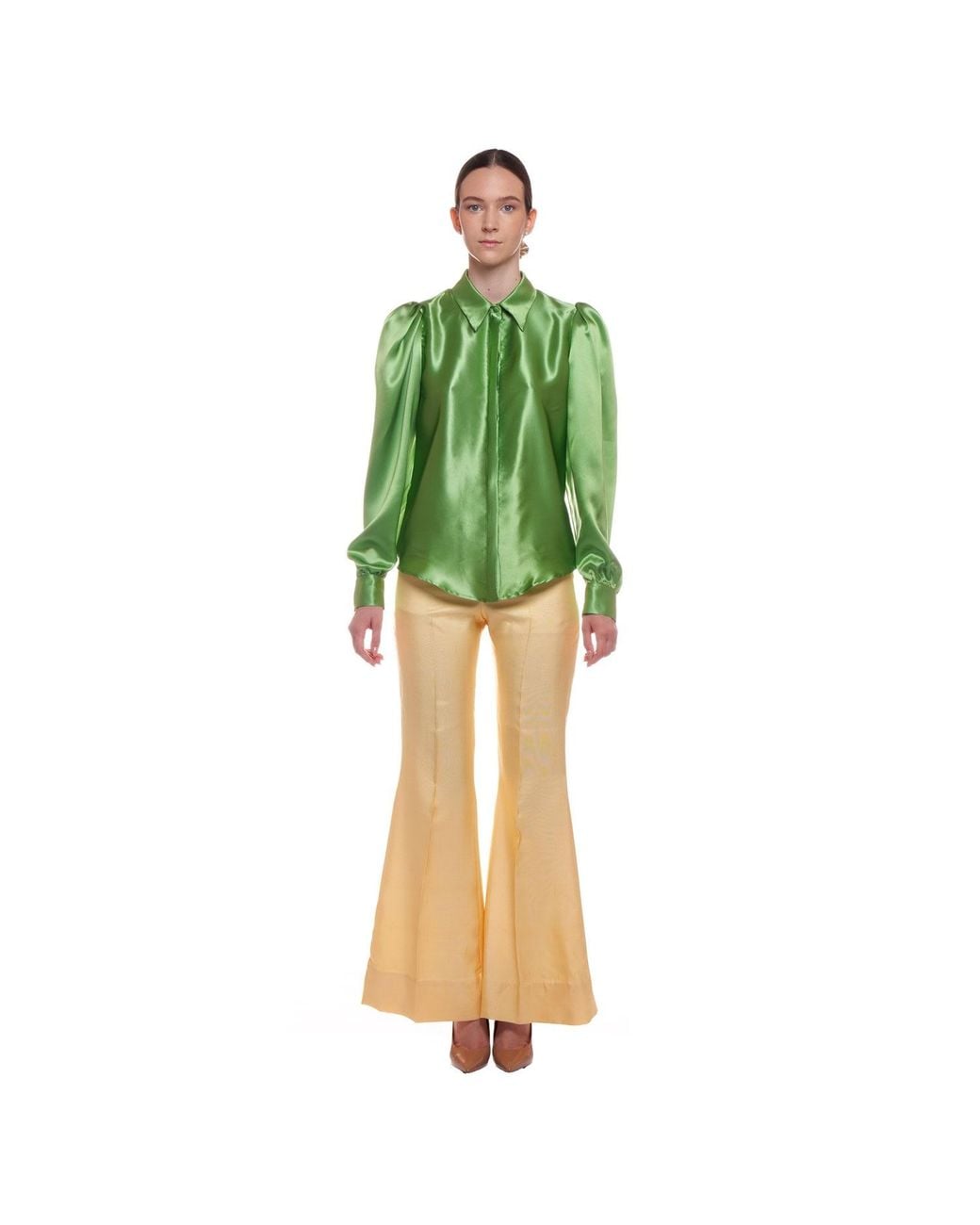 Sofia Tsereteli Green Silk Blouse