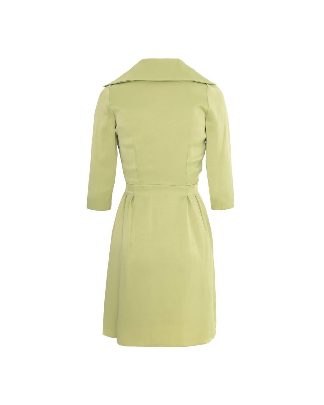 AVENUE No.29 Yellow Lapel Wrap Viscose Midi Dress