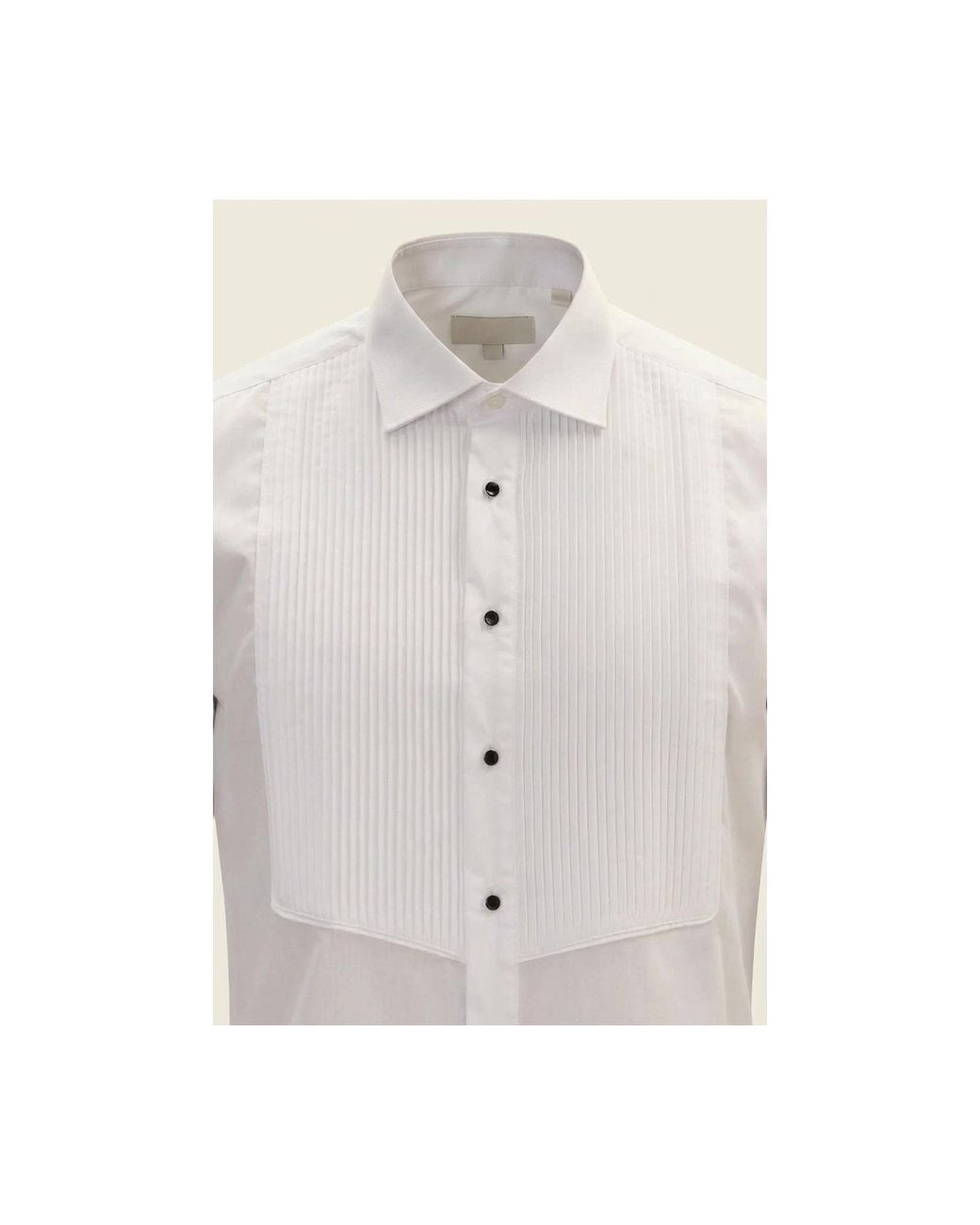 Ron Tomson Gray Pure Cotton Pleated Classic Collar Formal Shirt for men