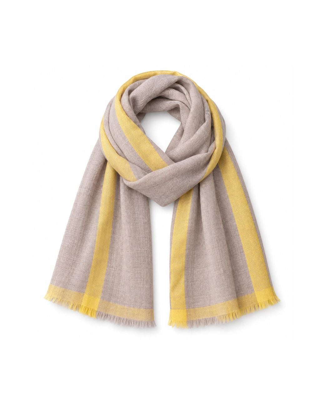 Stovaria Metallic Golden Sand Cashmere Handwoven Scarf