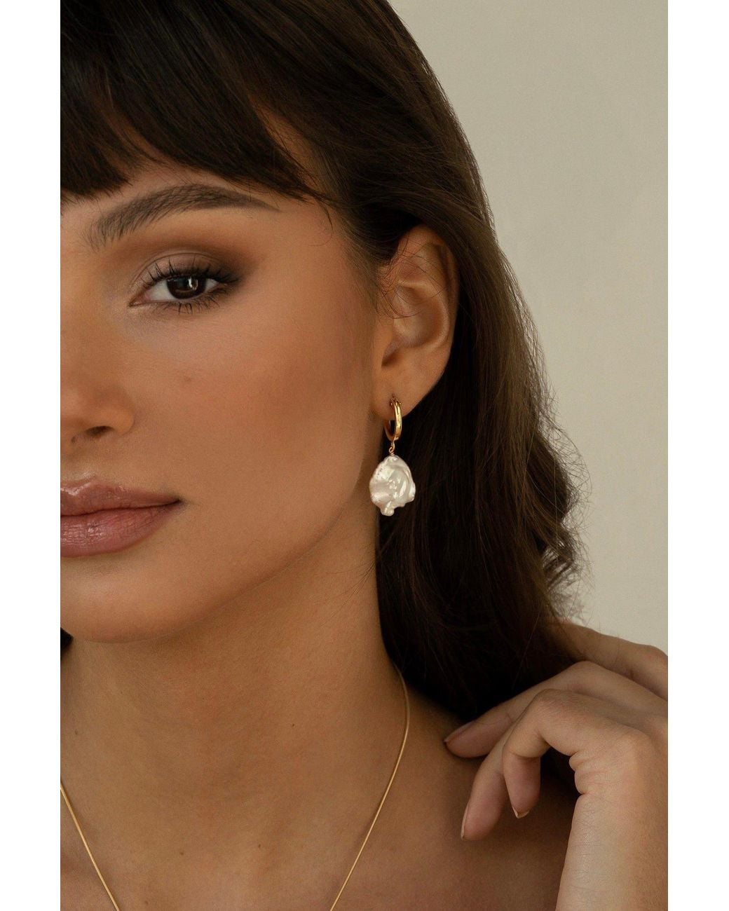 Katy Faye Metallic Joann Pearl Earrings
