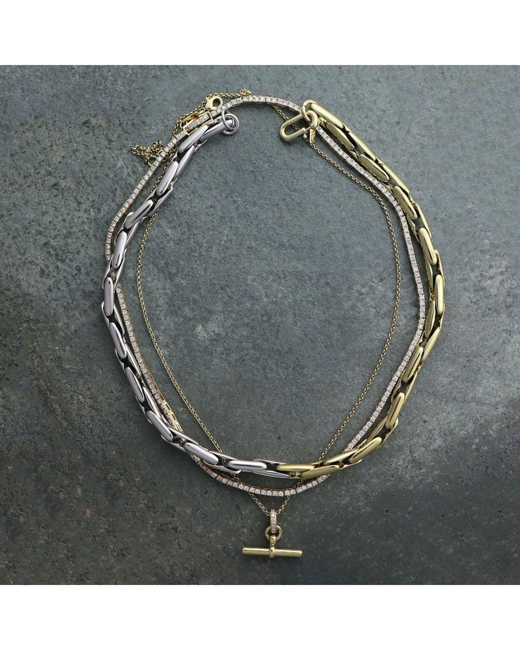 Hye Jane Jewelry Metallic Maren Two Tone Bold Chain Necklace