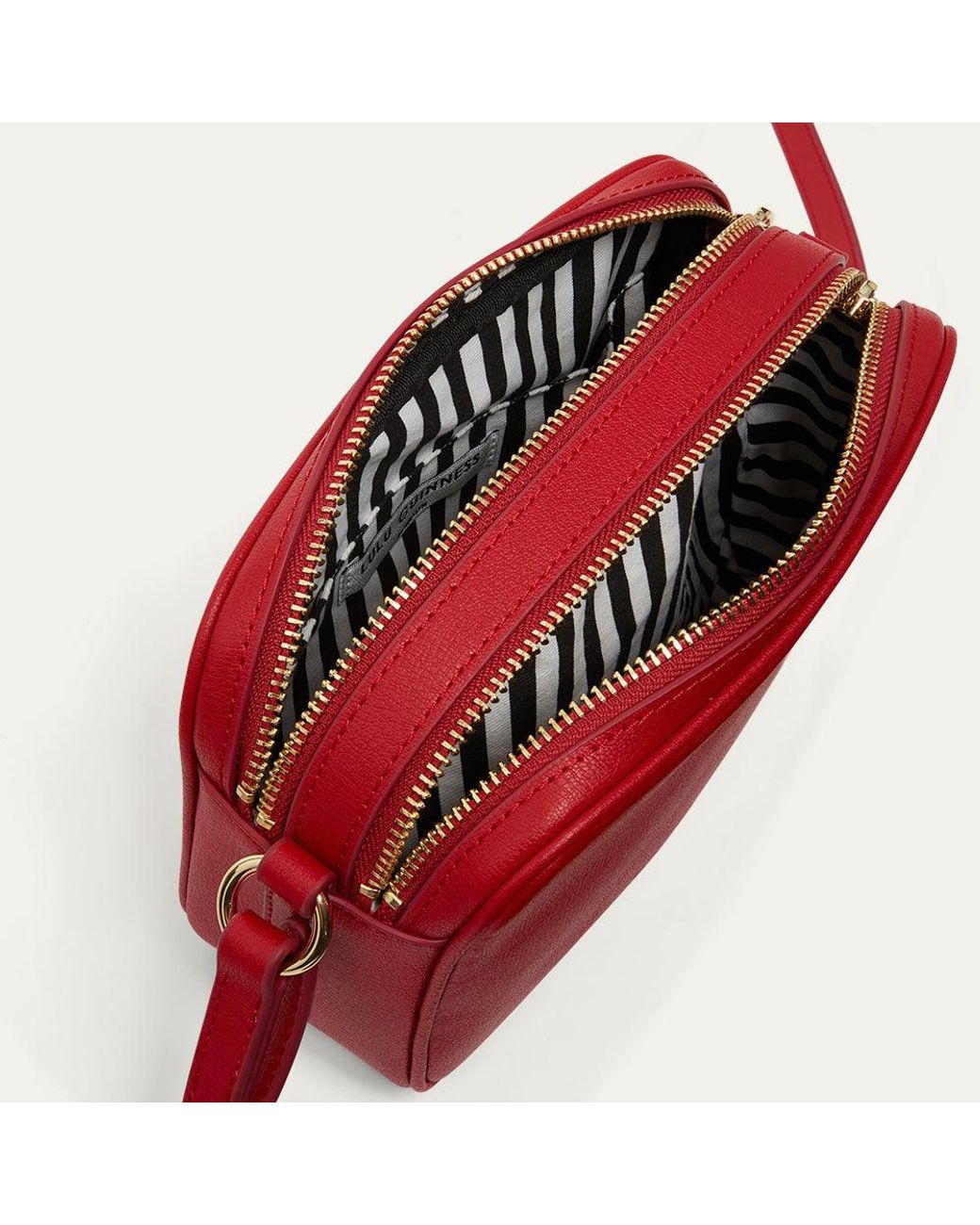 Lulu Guinness Red Lulu Leather Cole Crossbody Bag