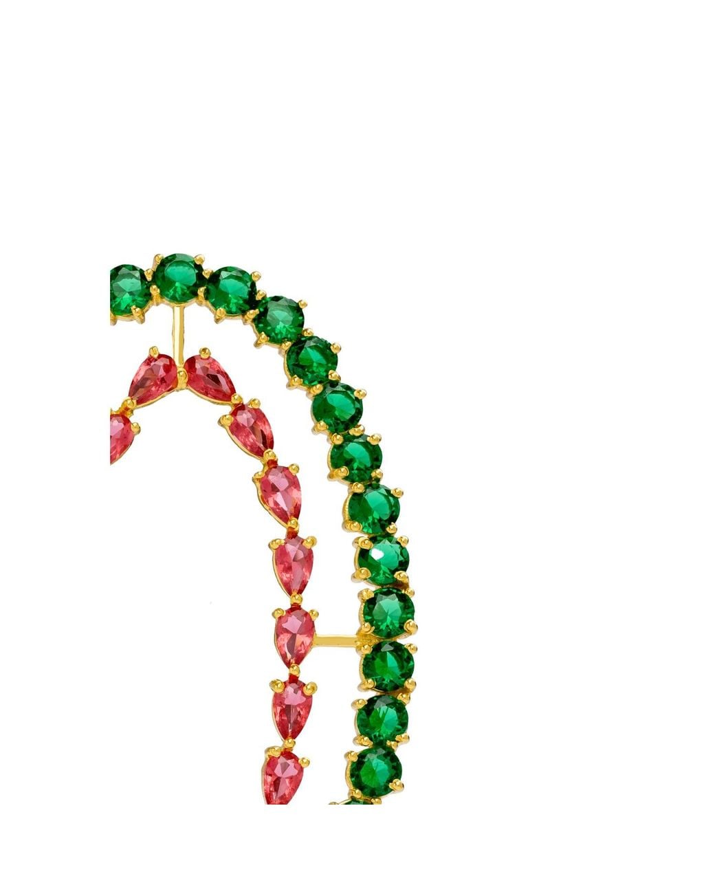 Lavani Jewels Fuchsia And Green Rivoli Earrings