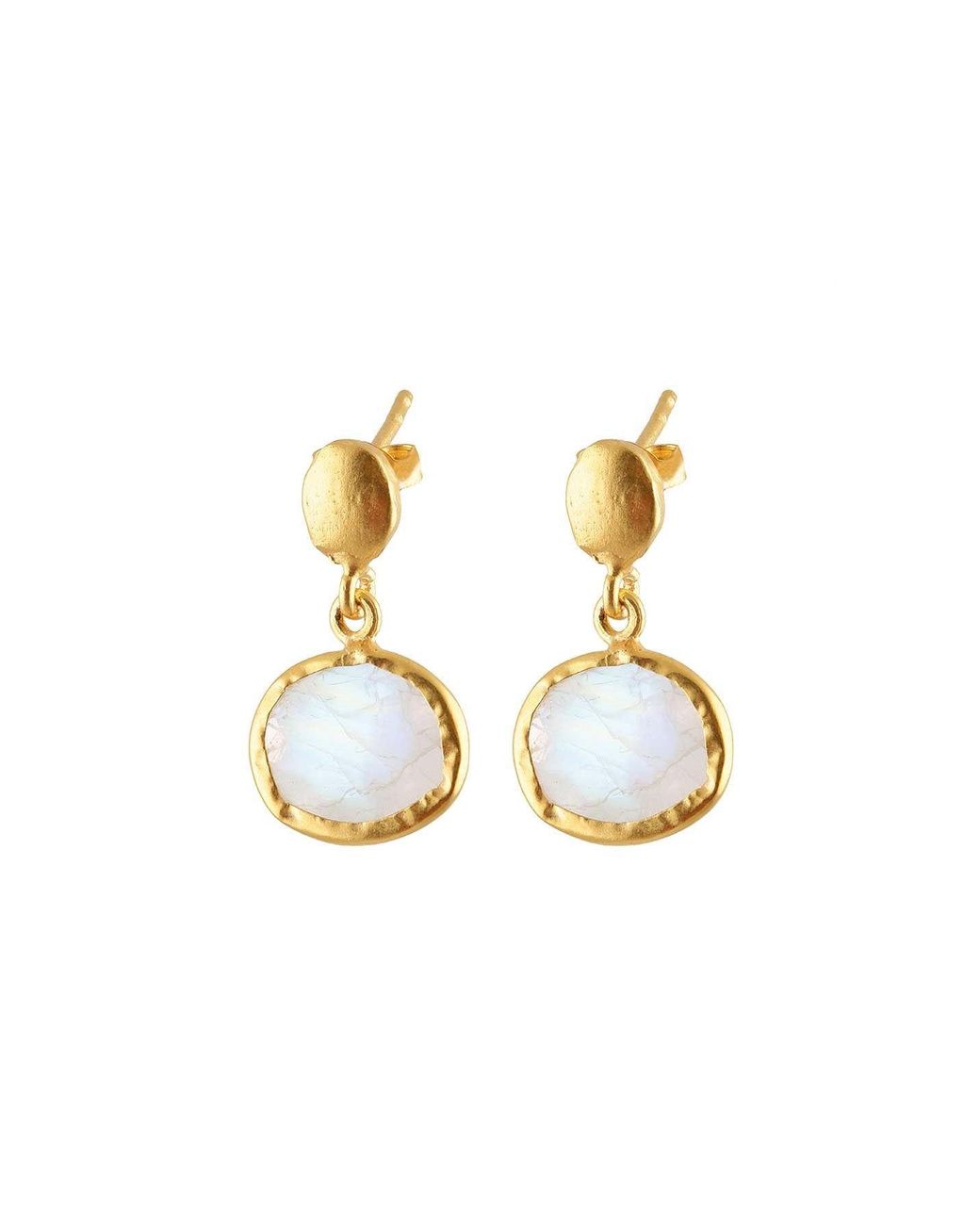 Opium Jewels Metallic Golden Nugget Oval Studs