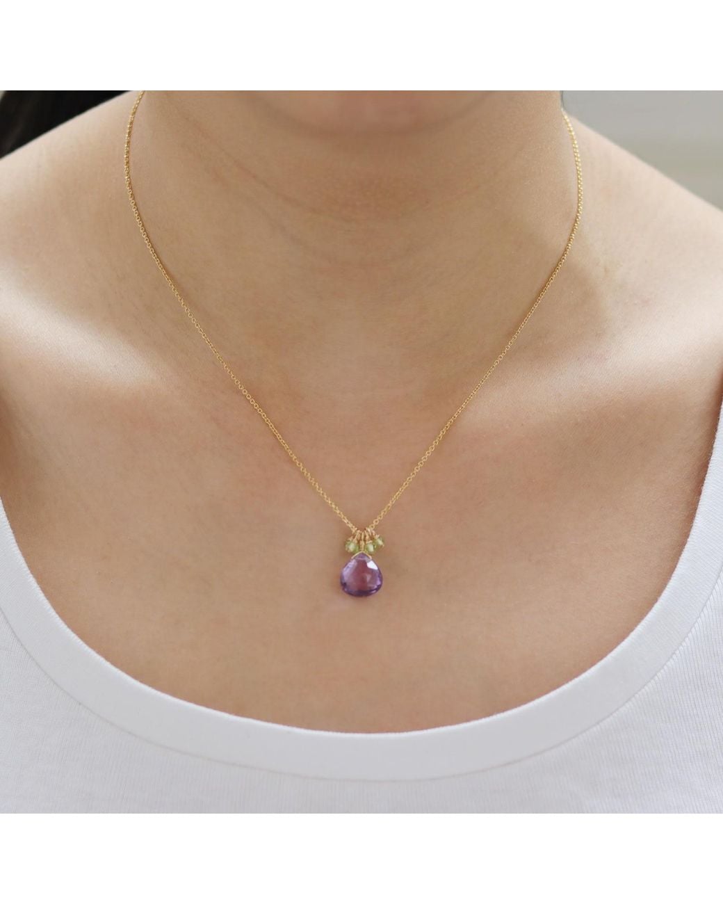 MOUNIR LONDON Pink Purple Amethyst Cluster Pendant