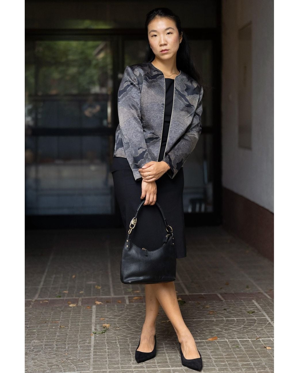 Stovaria Gray Midnight Pure Silk Lightweight Statement Jacket