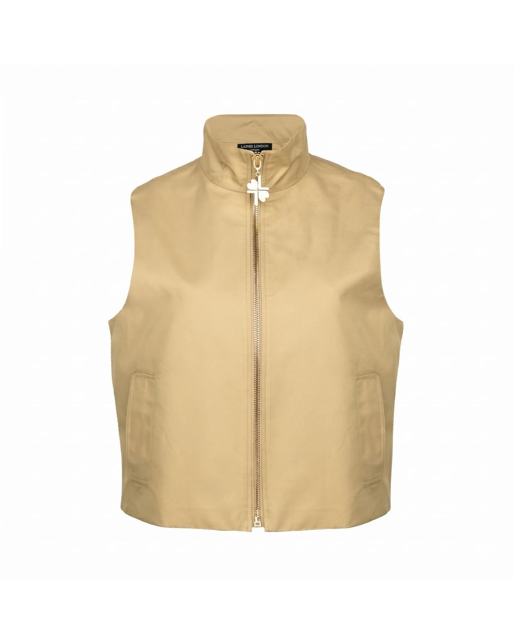 House of Laines London Natural Neutrals Laines Couture Cropped Trench Gilet