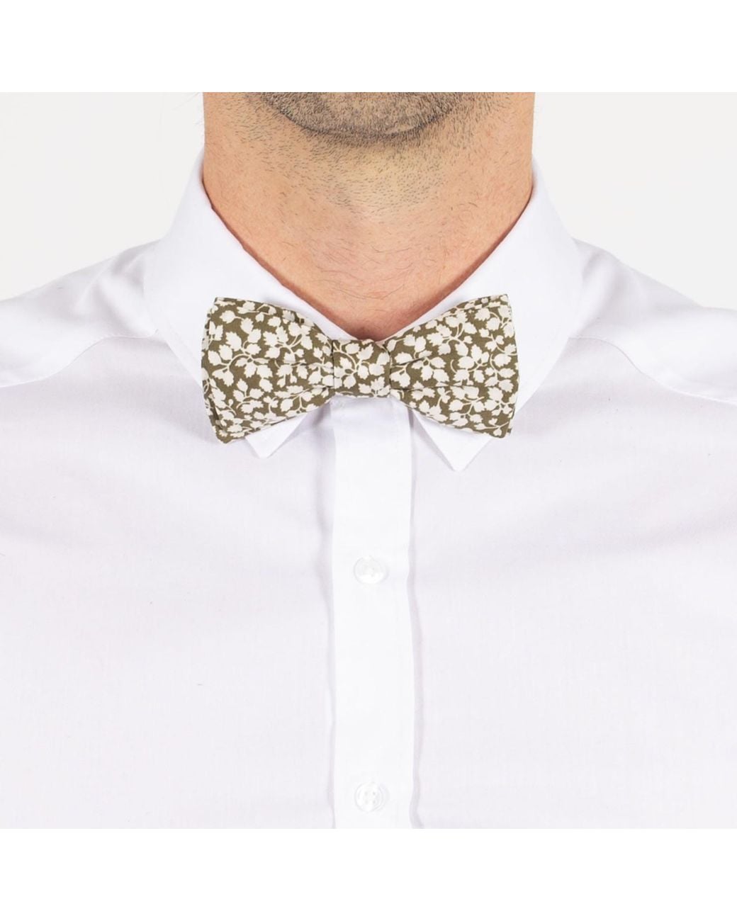 LE COLONEL Brown Khaki Liberty Glenjade Bow Tie for men