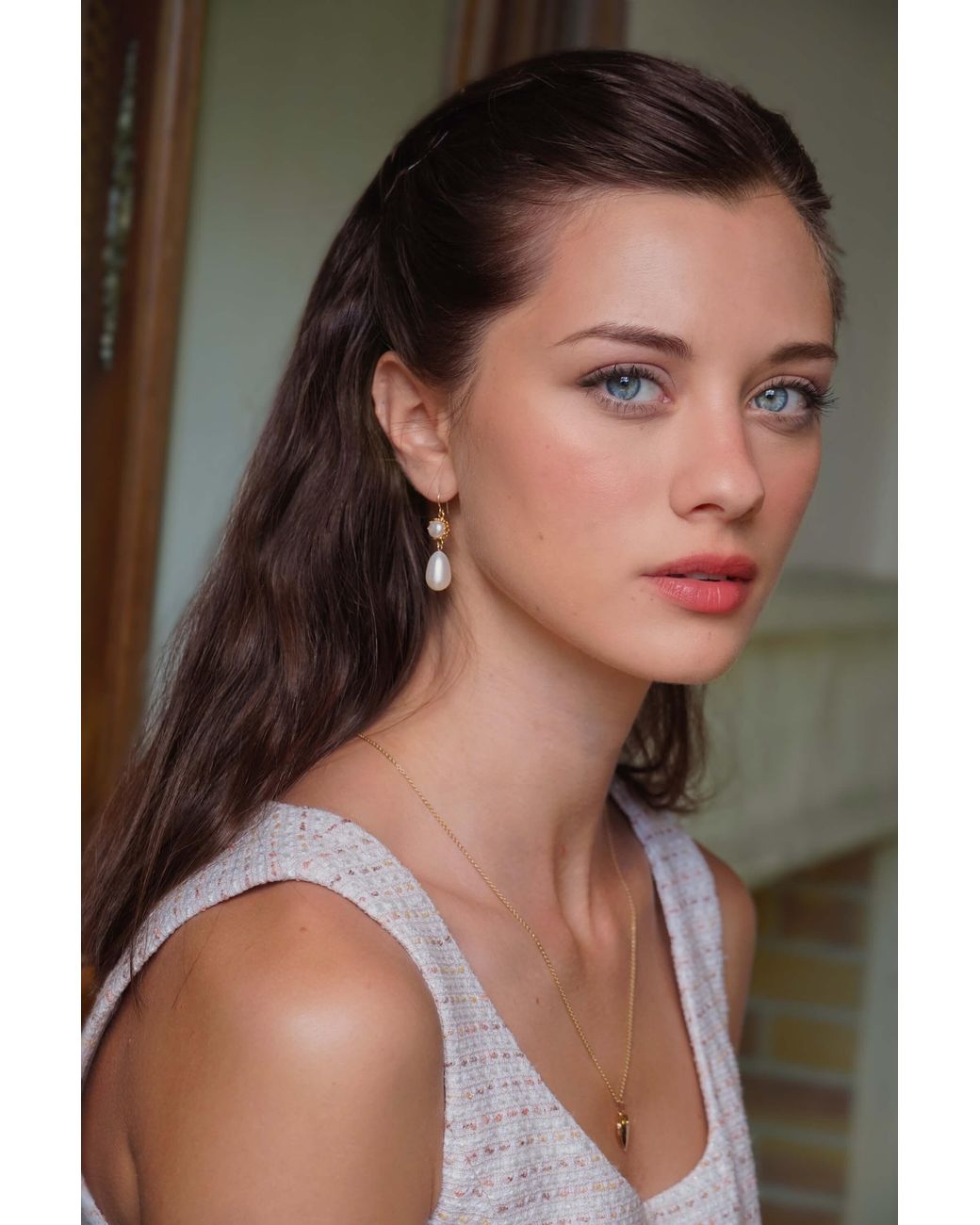 Katy Faye Metallic Mira Pearl Earrings