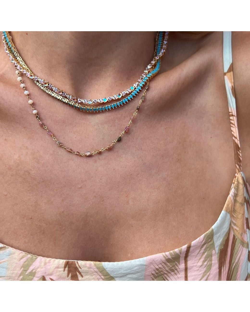 Native Gem Metallic Neutrals Sand Opal Necklace