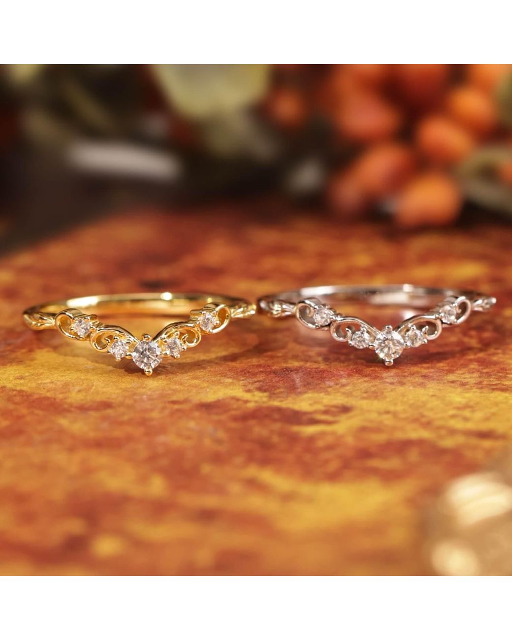 Azura Jewelry New York White Crest Band Vermeil