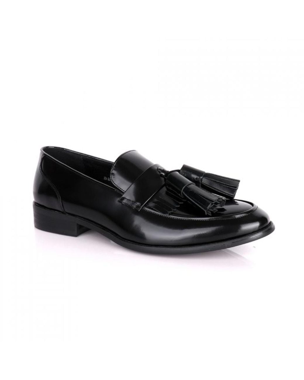 DAVID WEJ Black Bradford Patent Leather Loafers With Tassels – for men