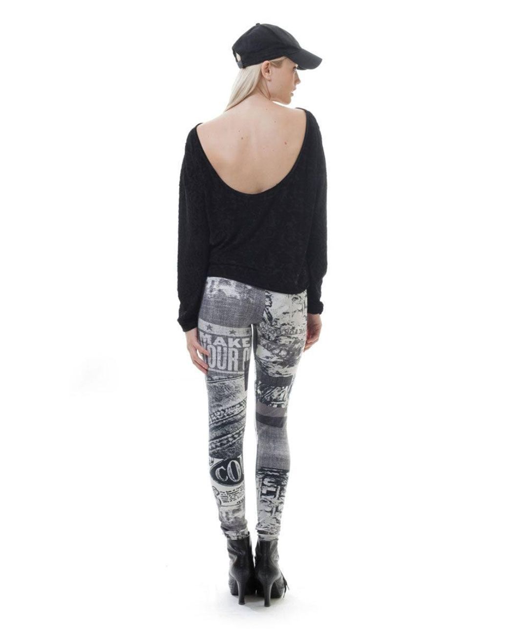 Conquista Black Low Back Top