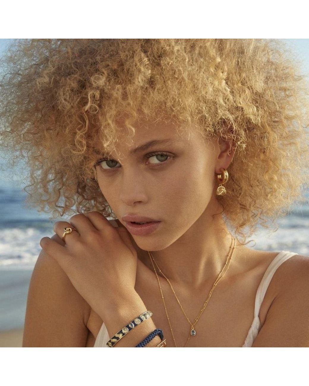 With Love Darling Metallic Knot Huggie Hoops