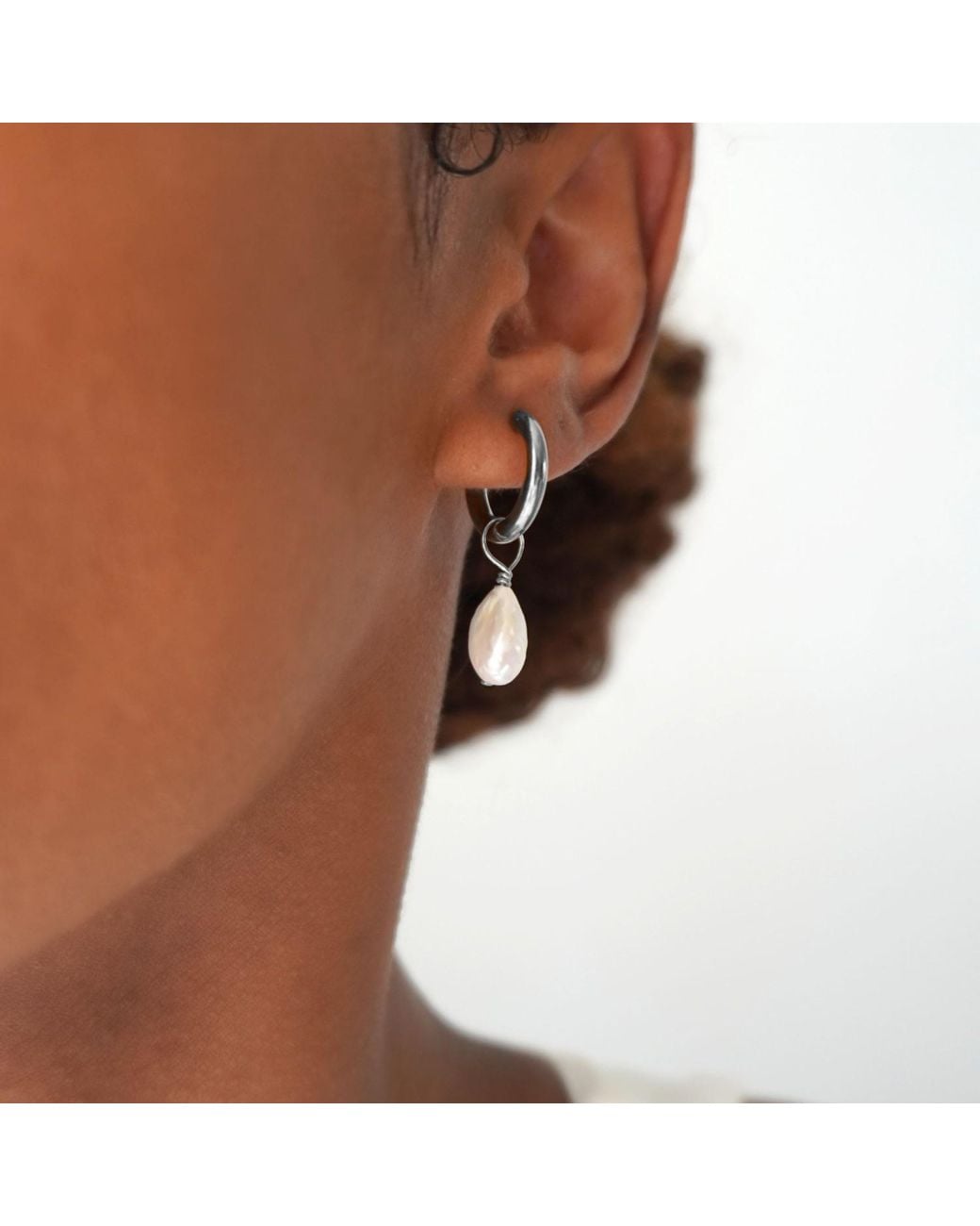 A Weathered Penny Metallic Pearl Hoops