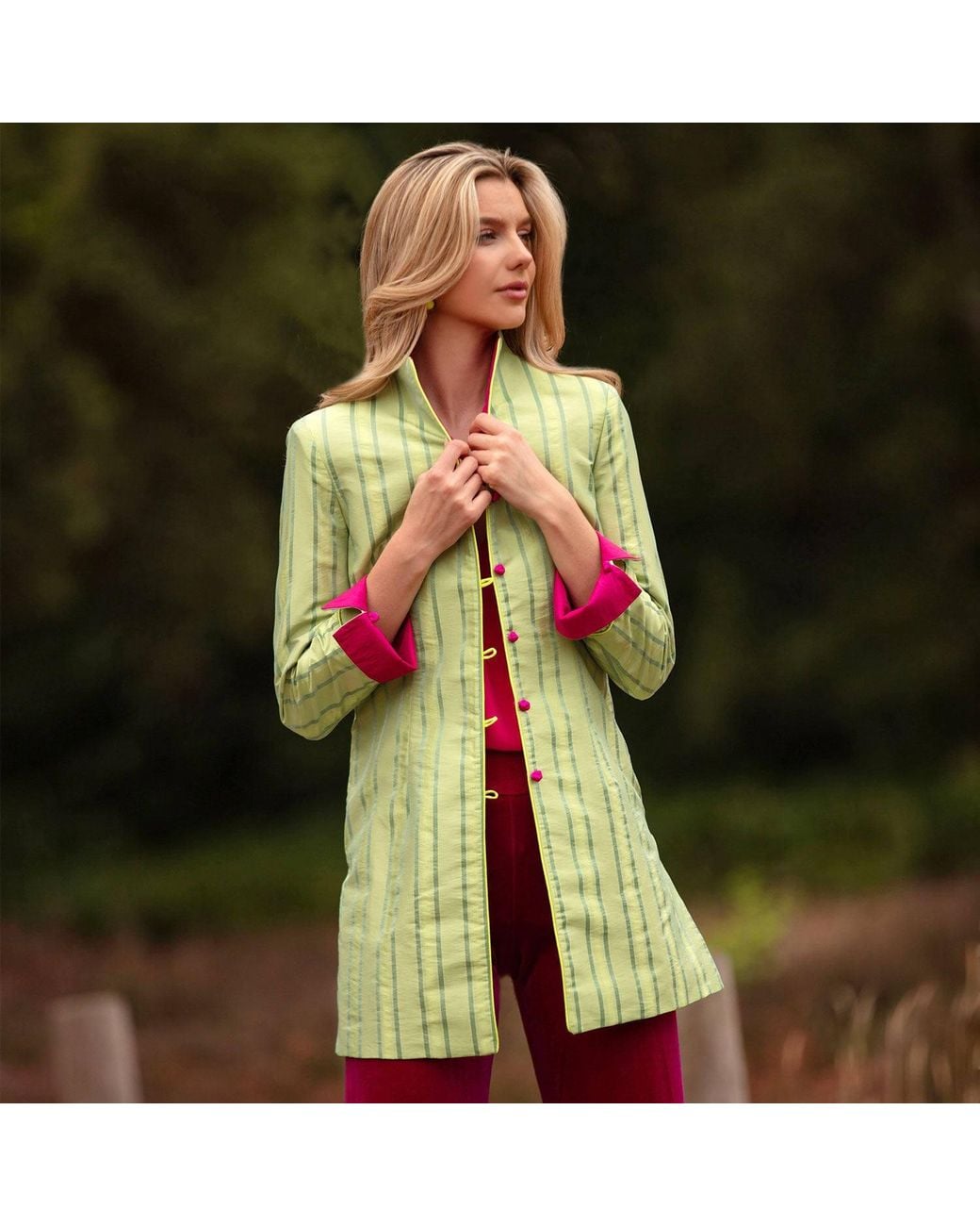 Beatrice von Tresckow Green Lime Wildrose Reversible Holden Jacket