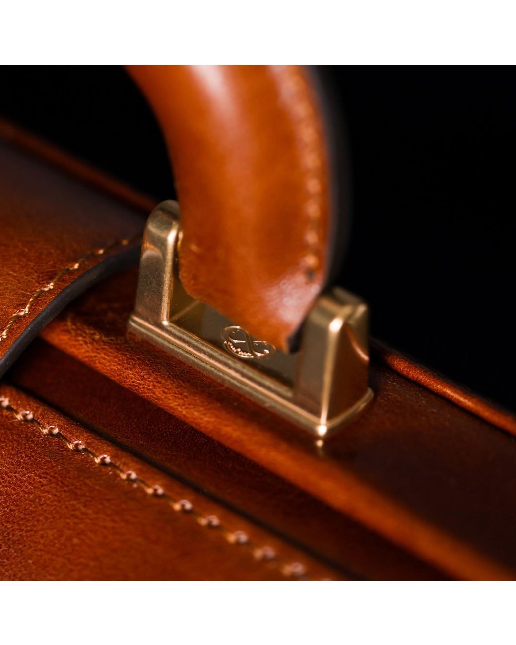 Time Resistance Brown Large Leather Briefcase for men
