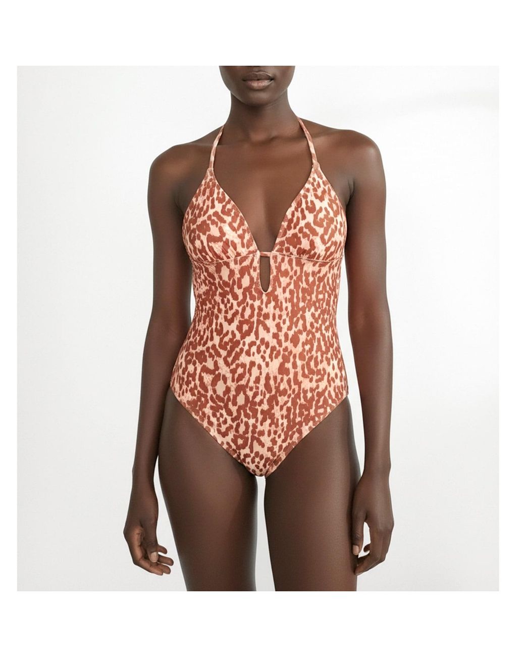 Jessie Zhao New York Orange Neutrals Savanna Reversible One Piece Swimsuit