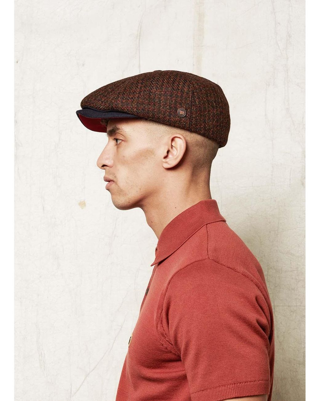 Dasmarca Hats Brown Aaron Harris Tweed Wool Cap With Earflaps for men
