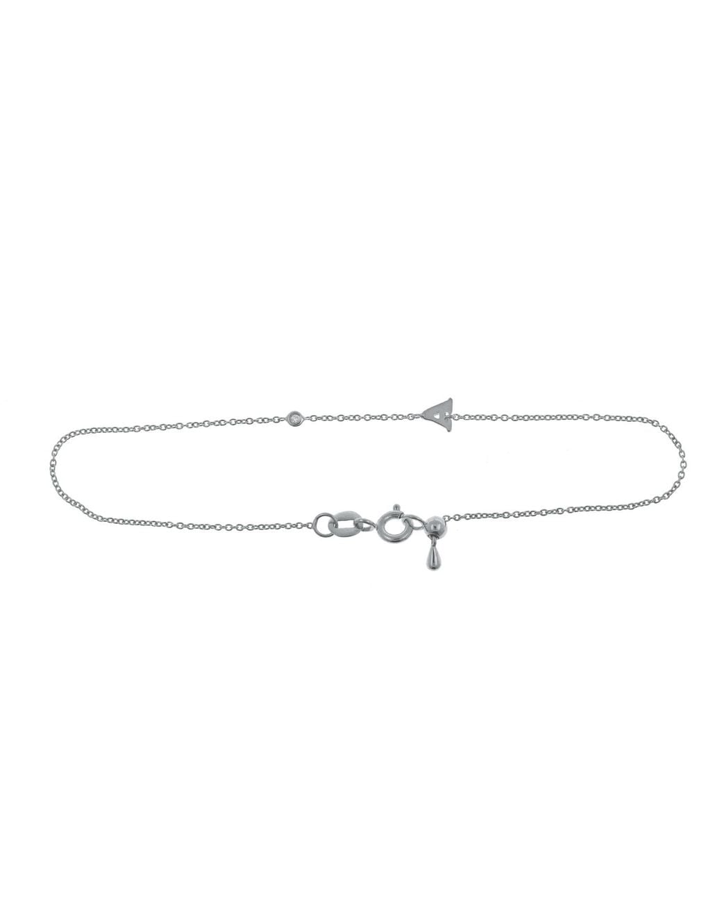 Genevieve Collection Metallic 18K Initial Diamond Bracelet