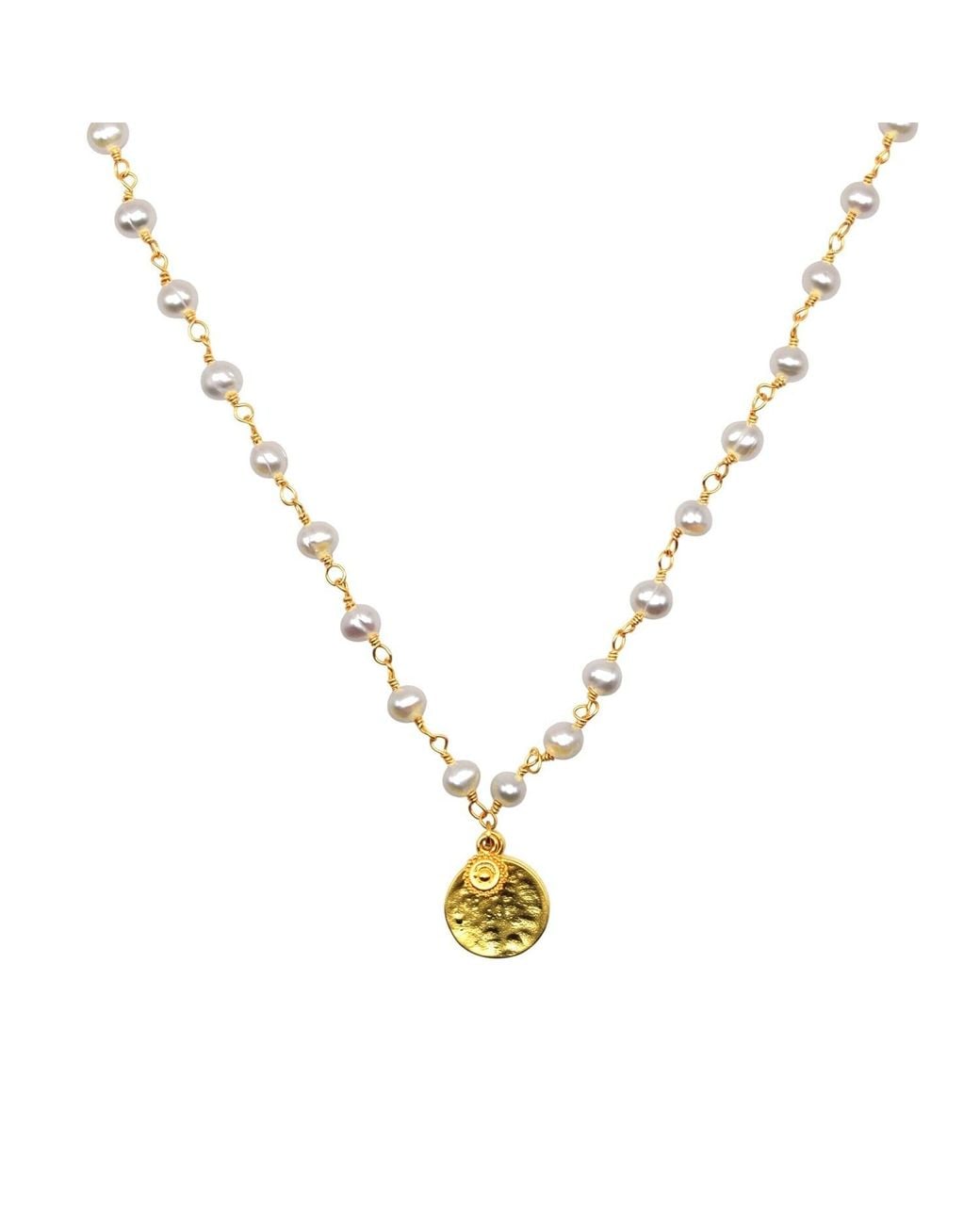 Iris London Metallic Mala Pearl Necklace