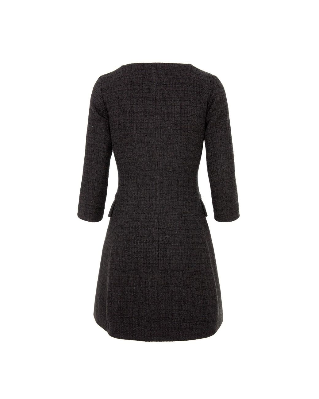 AVENUE No.29 Black Boat Neck Boucle Blazer Dress