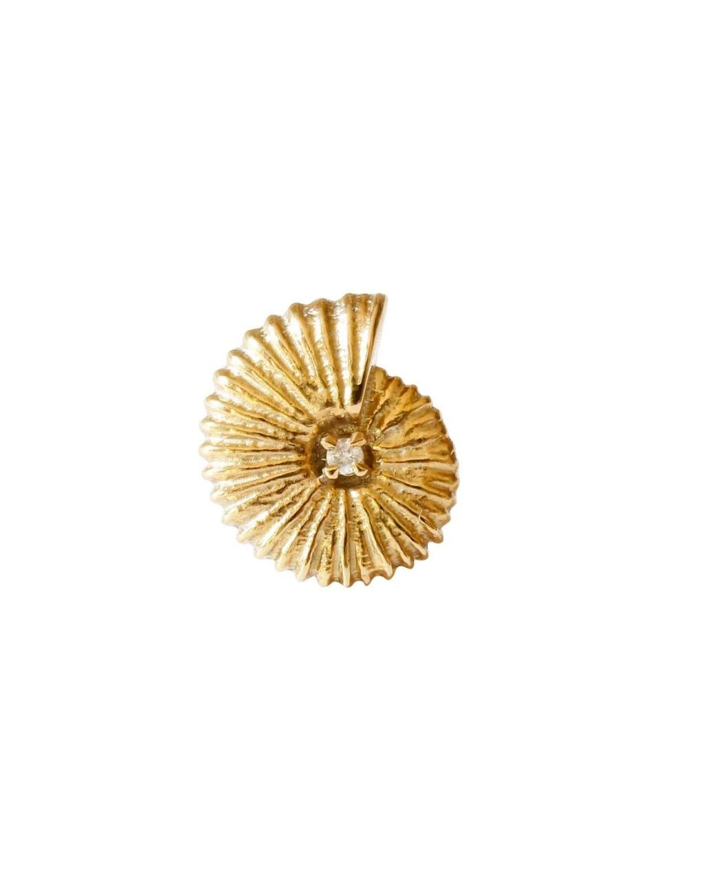 Lee Renee Metallic Ammonite Diamond Lapel Pin for men