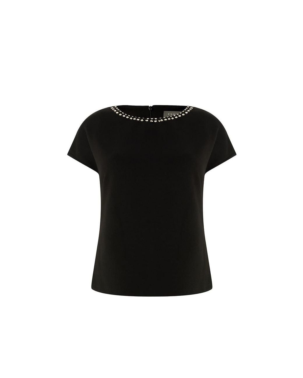 Exquise Black Boat Neck Knit Blouse